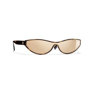 CHANEL Slim Cat Eye 24-Karat 24K Tortoise Sunglass